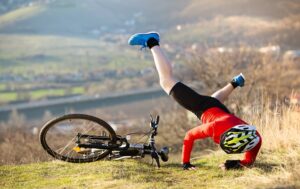 Mountain,Biker,Has,A,Painful,Looking,Crash,With,His,Bike