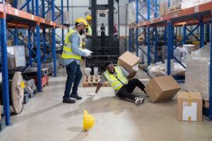 African,American,Working,In,Warehouse,Got,Accident,From,Carry,Box,
